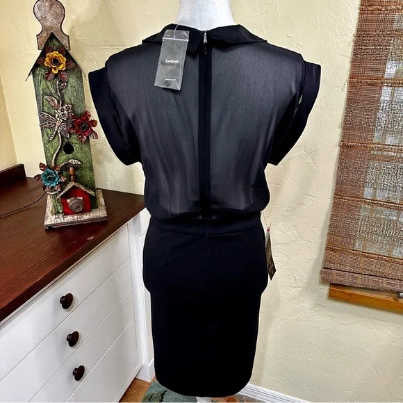 NWT! Bebe Black Blouse Dress - Picture 4 of 7